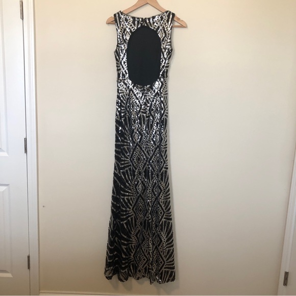 B. Darlin Black and Silver Sequin Dress - Picture 2 of 4